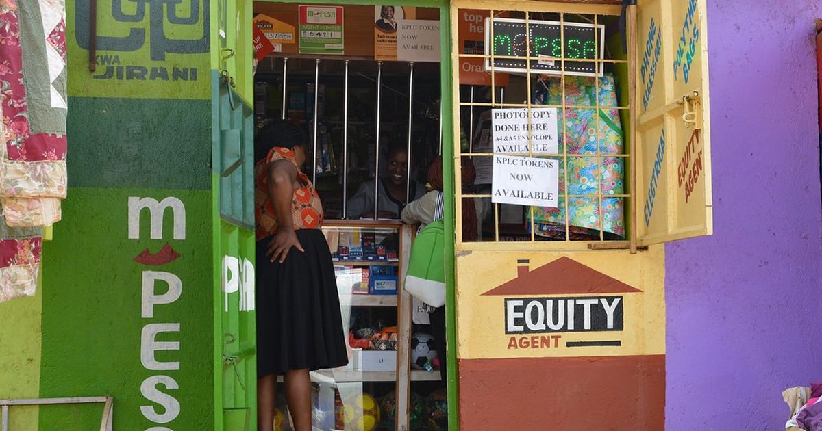 M-PESA and Equity agent shop front in Kenya