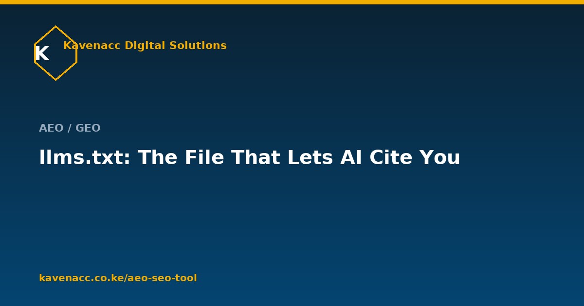 llms.txt: The One File That Lets AI Cite Your Business