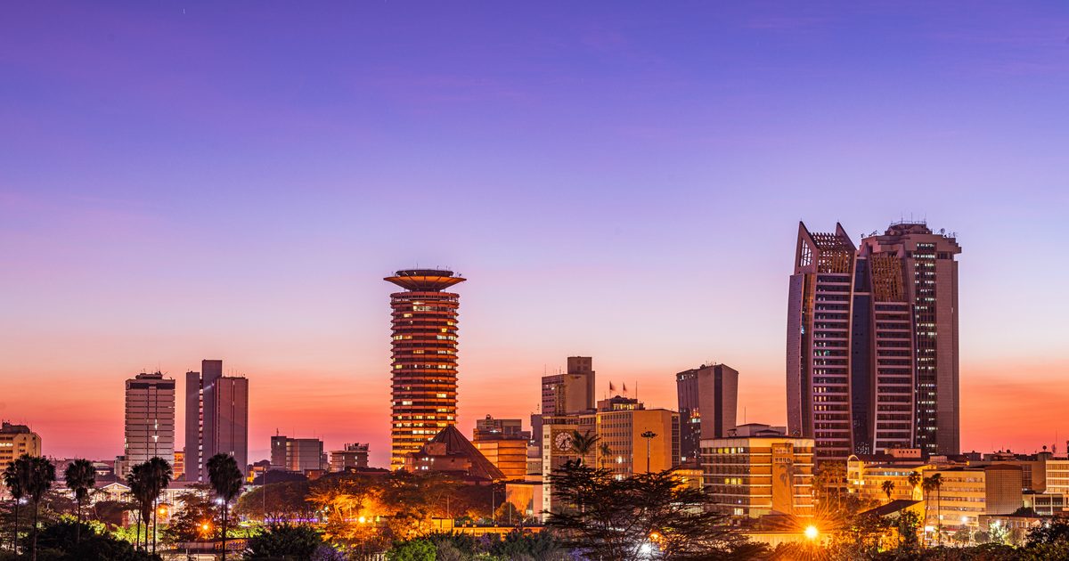 Nairobi skyline at dusk