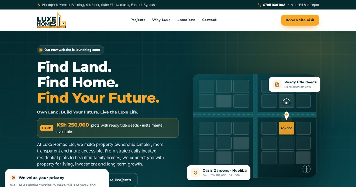 Luxe Homes Ltd website homepage