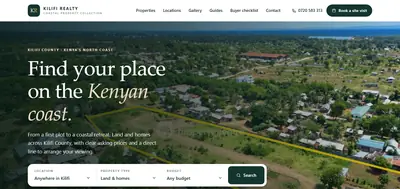 Kilifi Realty website homepage